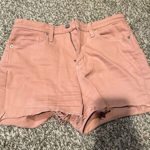 Blush denim shorts